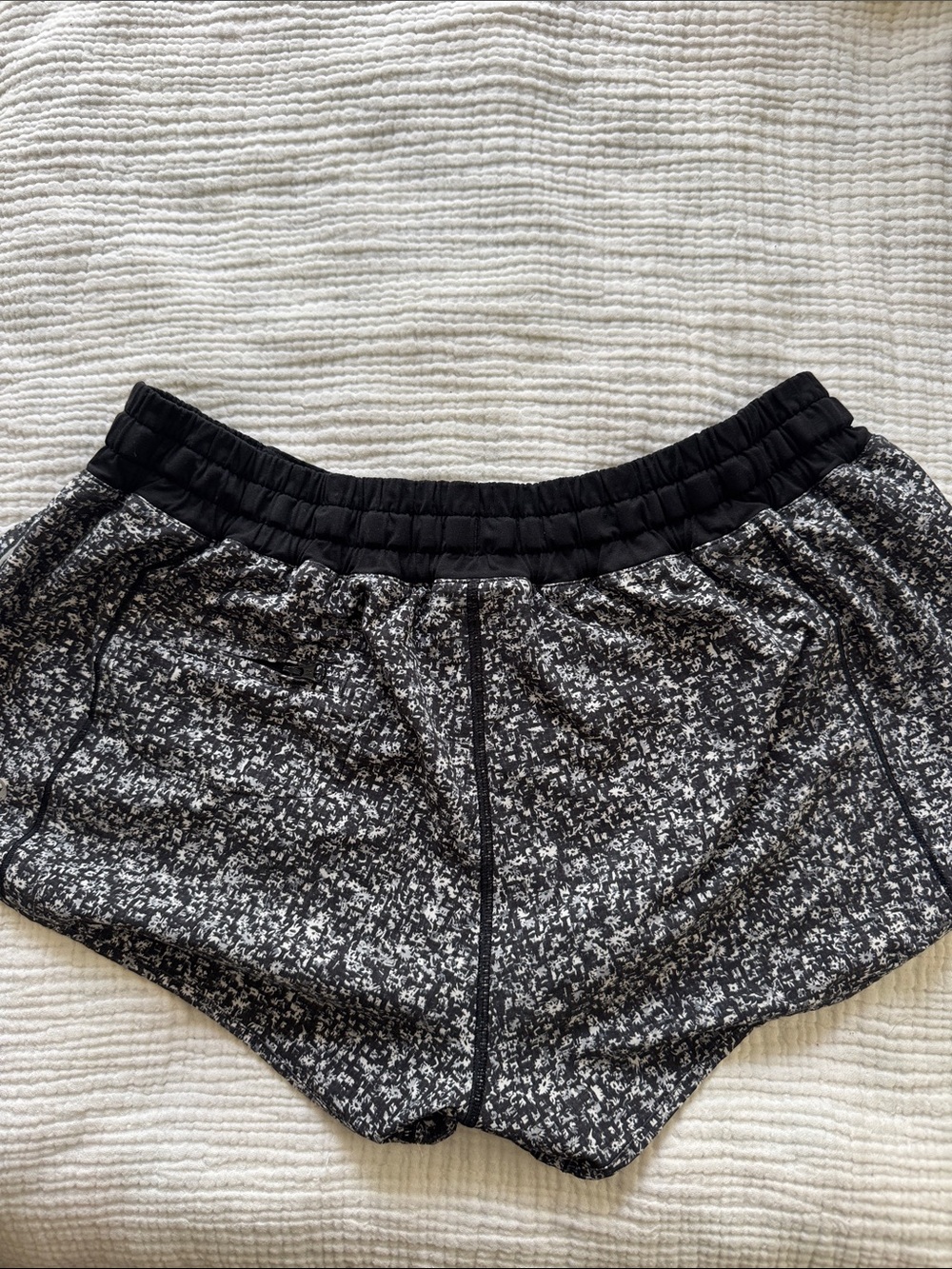 Lululemon Black & White Speckled Athletic Shorts
